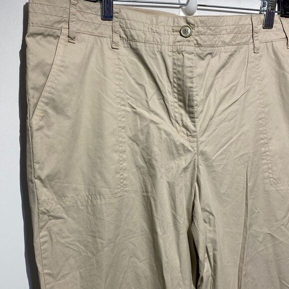 Talbots Mens Flat Front Straight Leg Elastic Waist Chino Pants Khaki Size 12 - Picture 3 of 10